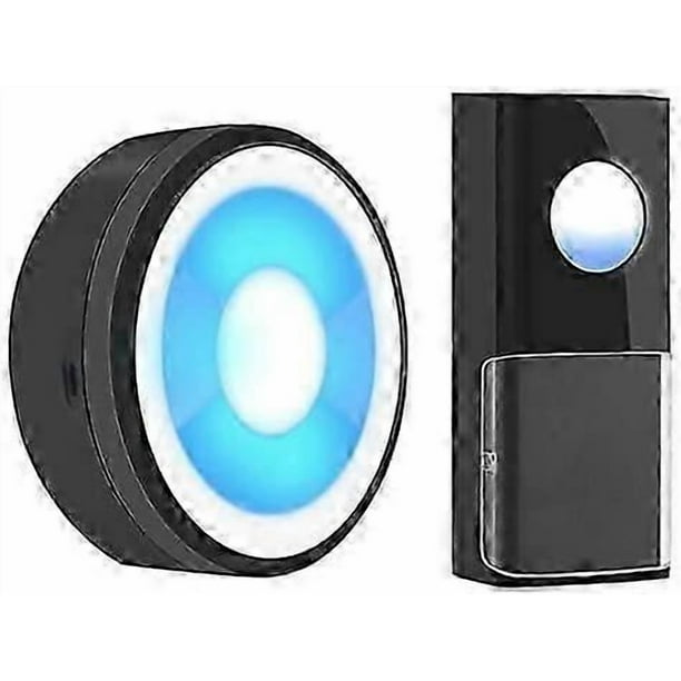 Wireless Doorbell, USB Powered IP55 Waterproof Doorbell with Night Light, 5 Level Volume, 58 Door Bell Chime & Colorful LED FlashBlack