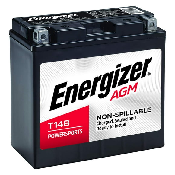 Energizer T14B AGM Motorcycle 12V Battery, 210 Cold Cranking Amps and 12 Ahr. Replaces: YT14B-4 and others
