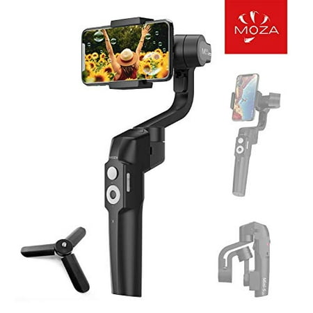 MOZA Mini-S Smartphone Gimbal, One-Button Zoom Object Tracking Foldable 3 Axis Gimbal Stabilizer for Smartphone iPhone Xs/Max/Xr/X/8/7/6 Plus Samsung Note 8/S8