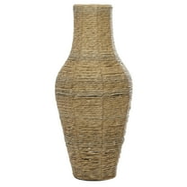 DecMode 28" Handmade Tall Woven Floor Brown Faux Seagrass Vase