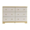 thumbnail image 4 of Better Home Products Solid Pine Wood 6 Drawer Double Dresser in Natural & White., 4 of 8