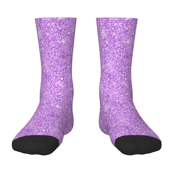 Rateoe Lilac Glittering Pattern Children's Socks, Socks Gifts ,kids Crew Soft Cotton Socks , Moisture-Wicking, Durable, Ideal for Daily Wear & Sports