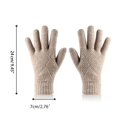 thumbnail image 5 of Vintage Solid Color Argyle Pattern Knitted Glove Women Cycling Touchscreen Glove, 5 of 12
