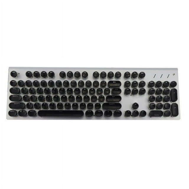 POINTERTECK Key Cap Fancy LED Gaming Mechanical Keyboard Steampunk Typewriter Round Key Cap 104 Keys Backlit Classy Player Stylized