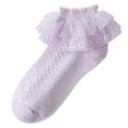 thumbnail image 2 of 100% Cotton Socks for Boys Baby Girls Double Lace Turn Socks with Big Ruffle for Toddlers and Kids Toddler Ruffle Socks Lime Green Dress Socks for Girls Toddler, 2 of 4