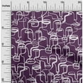 thumbnail image 2 of oneOone Velvet Purple Fabric Abstract Face Craft Projects Decor Fabric Printed By The Yard 58 Inch Wide, 2 of 4