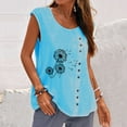 thumbnail image 2 of Pompotops Blouse Décontractée Sans Manches à Boutons Col Rond Ample pour Femmes, 2 of 4