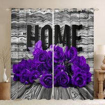 Feelyou Anniversary Rose Black Out Curtains, Rustic Cabin Curtains Pack of 2 (42x63 Each)