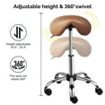 thumbnail image 3 of Ktaxon Swivel Salon Stool Chair, 400LBS Adjustable Hydraulic Rolling Stool, Ergonomic Bar Stool, Brown, 3 of 9