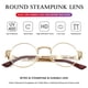 thumbnail image 4 of Gafas de sol AIEYEZO Steampunk redondas Lennon Hippie con montura metálica, 4 of 5