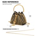 thumbnail image 3 of Multicolored Mini Bucket Evening Clutch with Removable Chain & Diamond Embellishments - PU Faux Leather Exterior, Polyester Lining, Compact 17x10x15cm Size for Phones/Keys/Lipstick, Lightweight 0.5kg, 3 of 6
