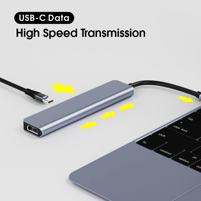 DOONJIEY  7 in 1 USB Type C Hub to SD TF Card Reader USB 3.0 Data Hub for Laptop Mobile Phone Docking Station