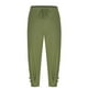 thumbnail image 4 of Pantalones largos para hombre, color liso, holgados, informales, con bolsillos, de lino, cintura elástica, con cordón ajustable, pierna dividida, de poliéster., 4 of 7