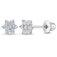 thumbnail image 1 of Pendientes de temporada de plata de ley 925 con forma de flor con circonita cúbica de 5 mm, 1 of 7