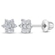 thumbnail image 1 of Pendientes de temporada de plata de ley 925 con forma de flor con circonita cúbica de 5 mm, 1 of 7