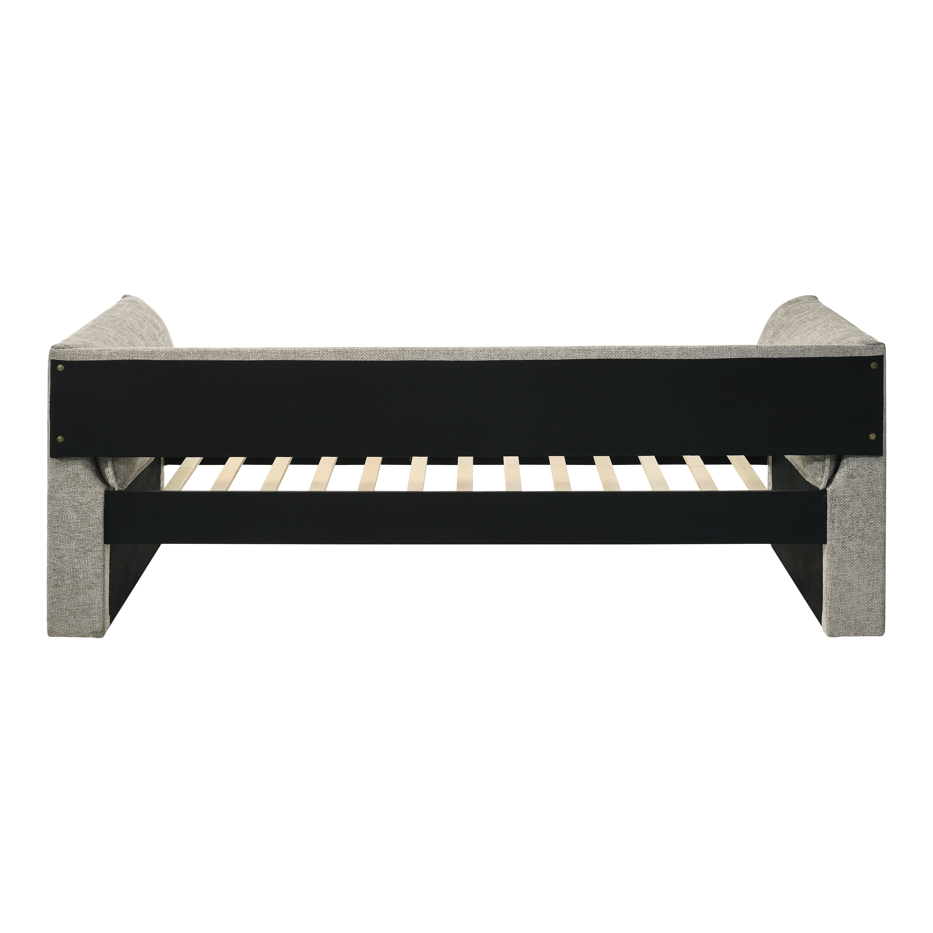 Furniture of America Alonsa Fully Fabric Upholstered Track Arm Twin Daybed with Trundle, Slate Gray