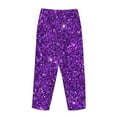 thumbnail image 5 of Junzan Purple Glitter Women'S Pajama Pants Drawstring Comfy Sleep Bottoms With Pockets, 5 of 9