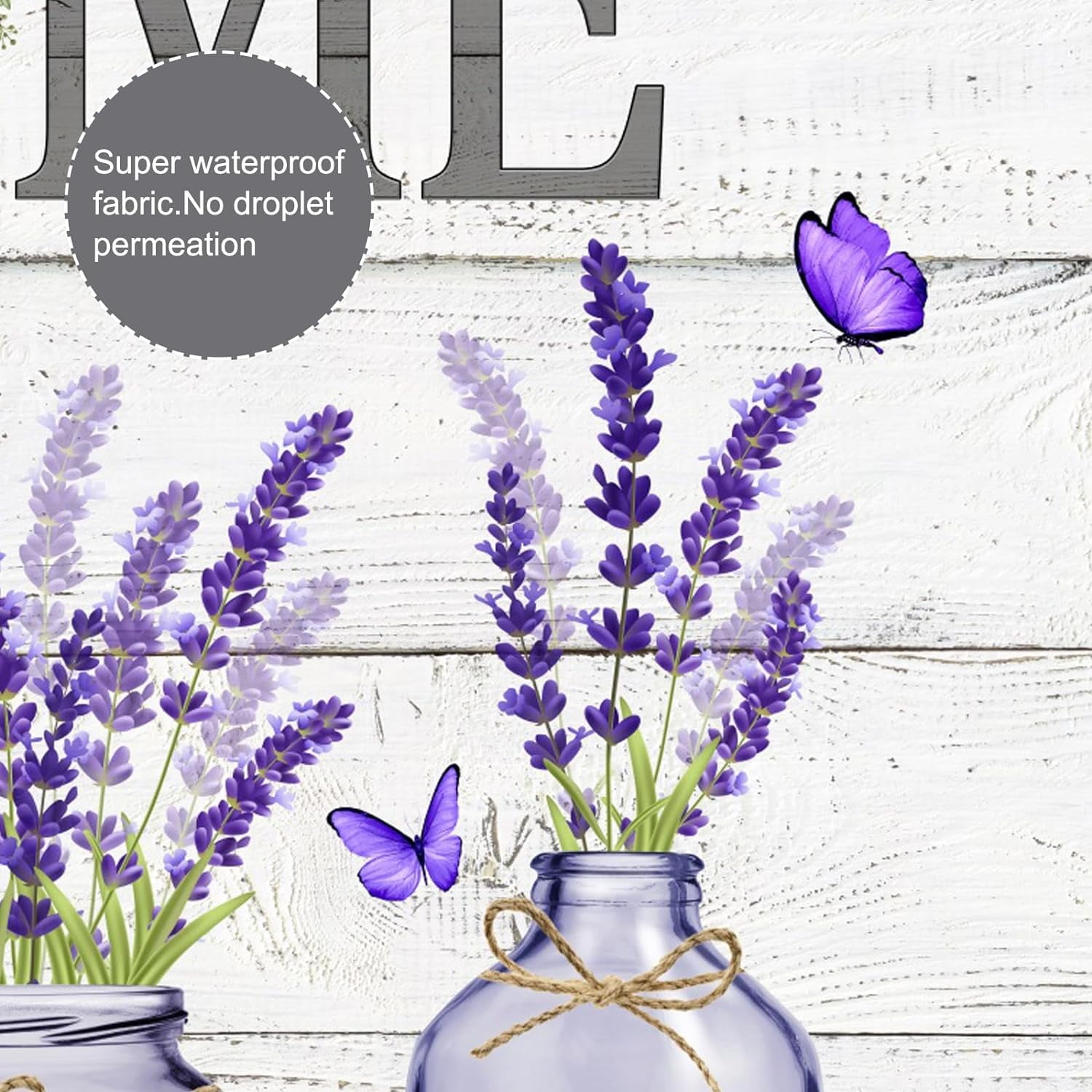 4 PCS Purple Lavender Shower Curtain Sets Home Sweet Bathroom Set with Shower Curtain and Rugs and Accessories Farmhouse Country Shower Curtain Bathroom Decor with 12 Hooks 72 X 72 Inch