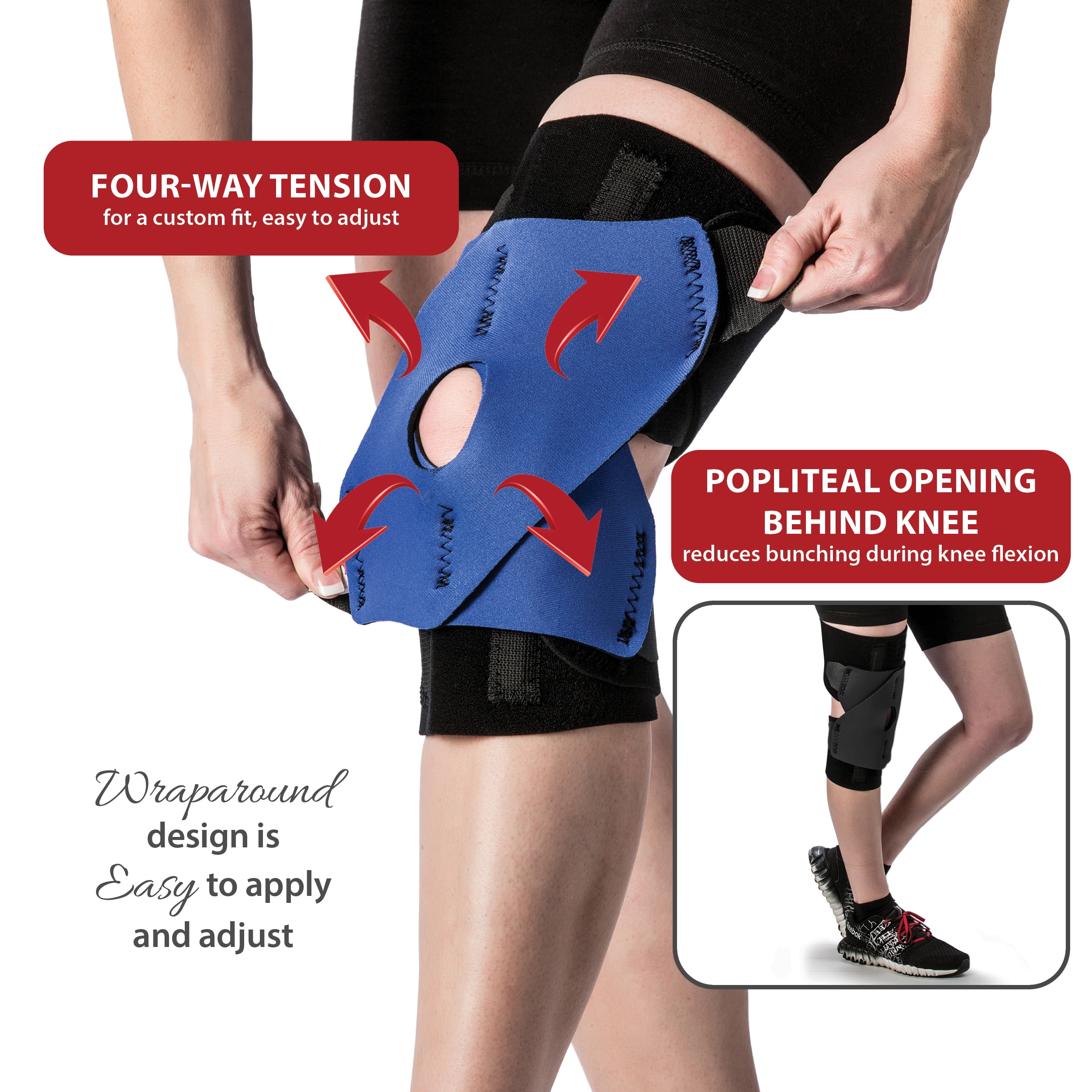 Core Products Performance Wrap, Brace, Knee Support and Stability for Running, Basketball, Weightlifting, Gym, Workout, Water  Sports - Large/X Large