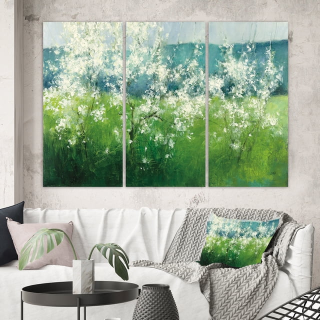 Designart - Green Mountain Spring - Cottage Premium Canvas Wall Art