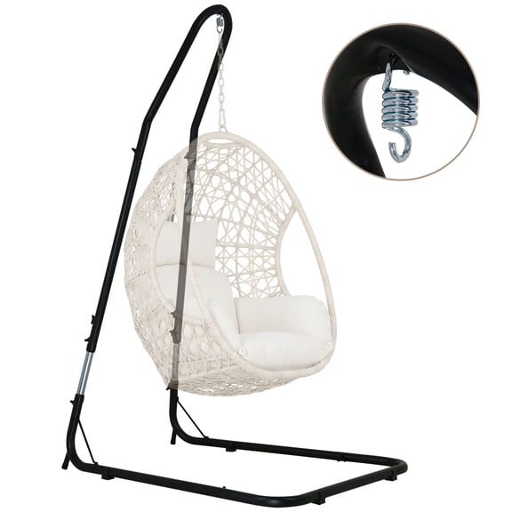 NiamVelo Hammock Chair Stand Portable Heavy Duty Solid Steel Stand Only , Hanging Chair Stand for Air Porch Swing Chair,  Outdoor Indoor  Use,  Black (Hammock Not Included)
