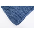 thumbnail image 6 of Silver One Modern Blue Solid Polyester Hand-Knitted Throw, 50" x 60", 6 of 6