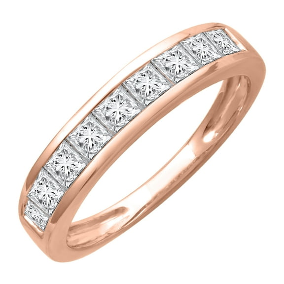 1 Carat Diamond Wedding Band Ring in 10K Rose Gold (Ring Size 4.75)