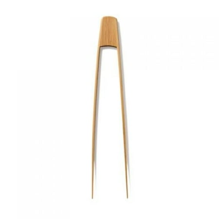 Bambu 1201359 12'' Large Certified Organically Grown Bamboo Tongs - Natural