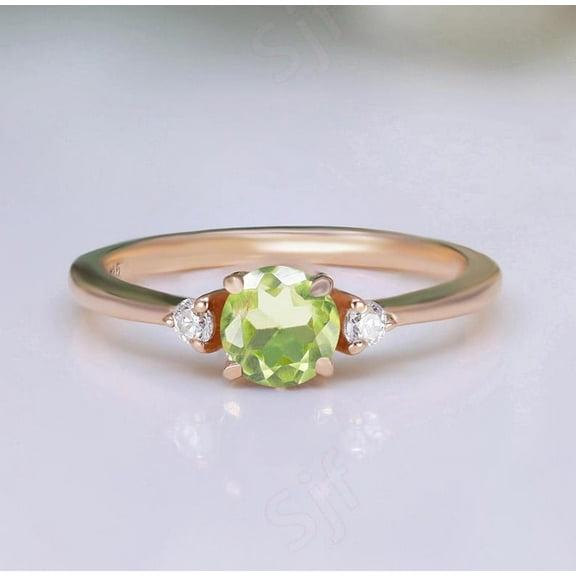 Peridot Ring - August Birthstone Jewelry - Statement Ring - Engagement Ring - Rectangle Ring - Cocktail Ring - Prong Ring