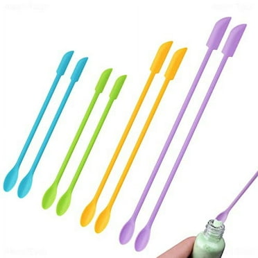 NiArt 8PCS Mini Silicone Spatulas for Epoxy Resin Art Casting, 3 Sizes Double-Ended Scraper & Spoon Multifunctional Reusable Stir Sticks DIY Mixing Tools for Jars Cooking Cosmetics Painting (4 Colors)