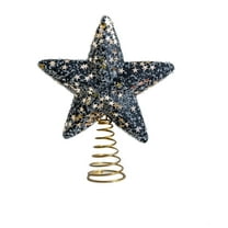 Christmas Tree Topper Star, Gold Plastic Tree Top Decoration for Holiday Parties Home Decor, Festive Gift Idea(Black)