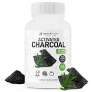 Terraform Nutrition Activated Charcoal Powder Pills - Great for Detox, Gas Relief, Heartburn, Bloating - 60 Capsules