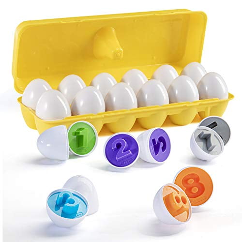 Find & Match Number Easter Eggs in Solid ABS Tested Plastic Yellow Egg