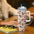 thumbnail image 6 of Fuzoiu Turkey And Thanksgiving2 Print 40OZ Ice Bully Stainless Steel Insulated Cup with Handle and Straw - Perfect for Travel and Sports, 6 of 8