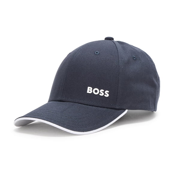 Gorra BOSS con Logo Destacado de Sarga de Algodón Azul Marino