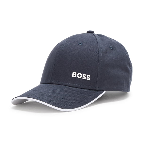 Gorra BOSS con Logo Destacado de Sarga de Algodón Azul Marino