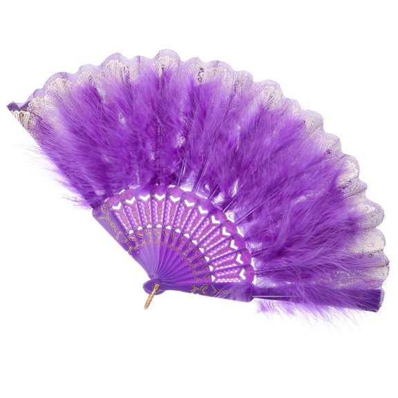 MLINS Folding Fan Vintage Style Handheld Folding Fan Plume Handheld Fan Decorative Folding Fan Decor