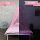 thumbnail image 3 of Toldo de cama rosa para niñas con estrellas brillantes, decoración de habitación de red para cuna de princesa, tienda de techo para cubrir la cuna de los niños, cortinas de cama para niños indivi, 3 of 4