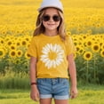 thumbnail image 2 of YDFCWXW Girls Sunflower Graphic Shirt, Short Sleeve T-Shirts Cotton Tees Tops Summer Tshirts Kids 2-14 (Yellow, 2-3 Years), 2 of 4