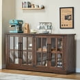 thumbnail image 5 of Merluxy 63" Buffet Sideboard Cabinet with Storage, Farmhouse Wood Cabinet with 4 Glass Doors, 5 of 11