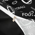 thumbnail image 4 of Castle Fairy Minimalist Football Print Duvet Cover Queen, Sport Theme Queen Bedding, Black White,Black Reversible,3-Piece,1 Duvet Cover and 2 Pillowcases, 4 of 6