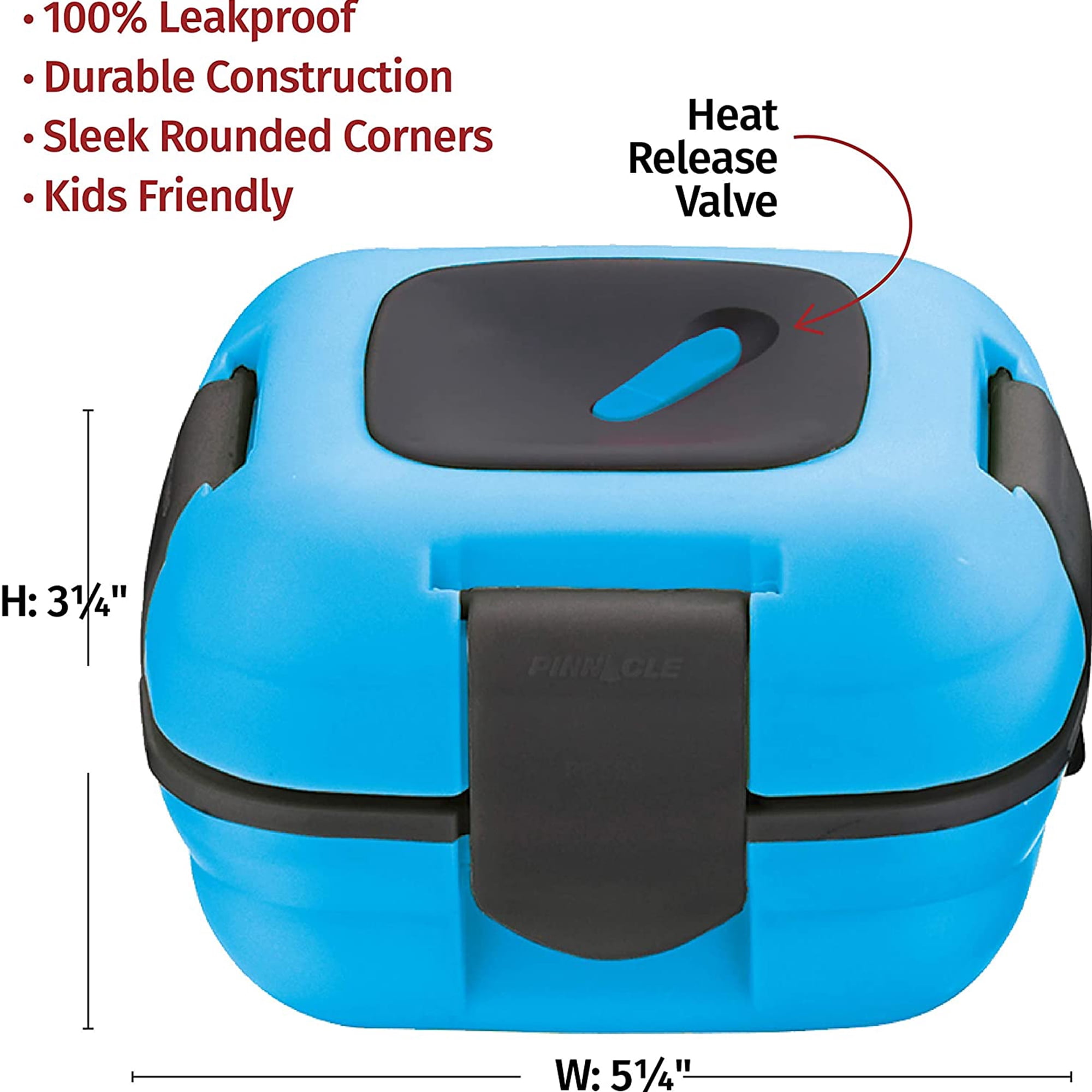 Pinnacle Insulated Leak-Proof Lunch Box Set of 2, 16oz, Heat Release Valve, Blue/Green