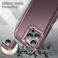 thumbnail image 6 of SaniMore for iPhone 14 Pro Case, 3-Layer Shock Absorbing Non-Slip Stripes [Soft Silicone Rubber] [Hard PC Bumper] Military Grade Shockproof Protective Cover for iPhone 14 Pro, Purple, 6 of 8