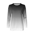 thumbnail image 5 of LEBONYARD Women's Fashion Round Neck Gradient Color Printing Blouse Casual Long Sleeve Loose Fit Pullover Sweatshirts, 5 of 5