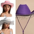 thumbnail image 2 of COMEET party hat, Rhinestones Fringed Hat for Women Large Brims RolePlay Hat Wedding Party Props Bachelorettes Dress Up Hat, 2 of 21