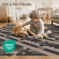 thumbnail image 4 of ODIKA 2'x3' Earthy Taupe Geometric Delight Washable Doormat Intricate Diagonal Patterns for Modern Spaces Non-Slip, Low Pile for Entryway, Kitchen, Laundry Room, 4 of 7