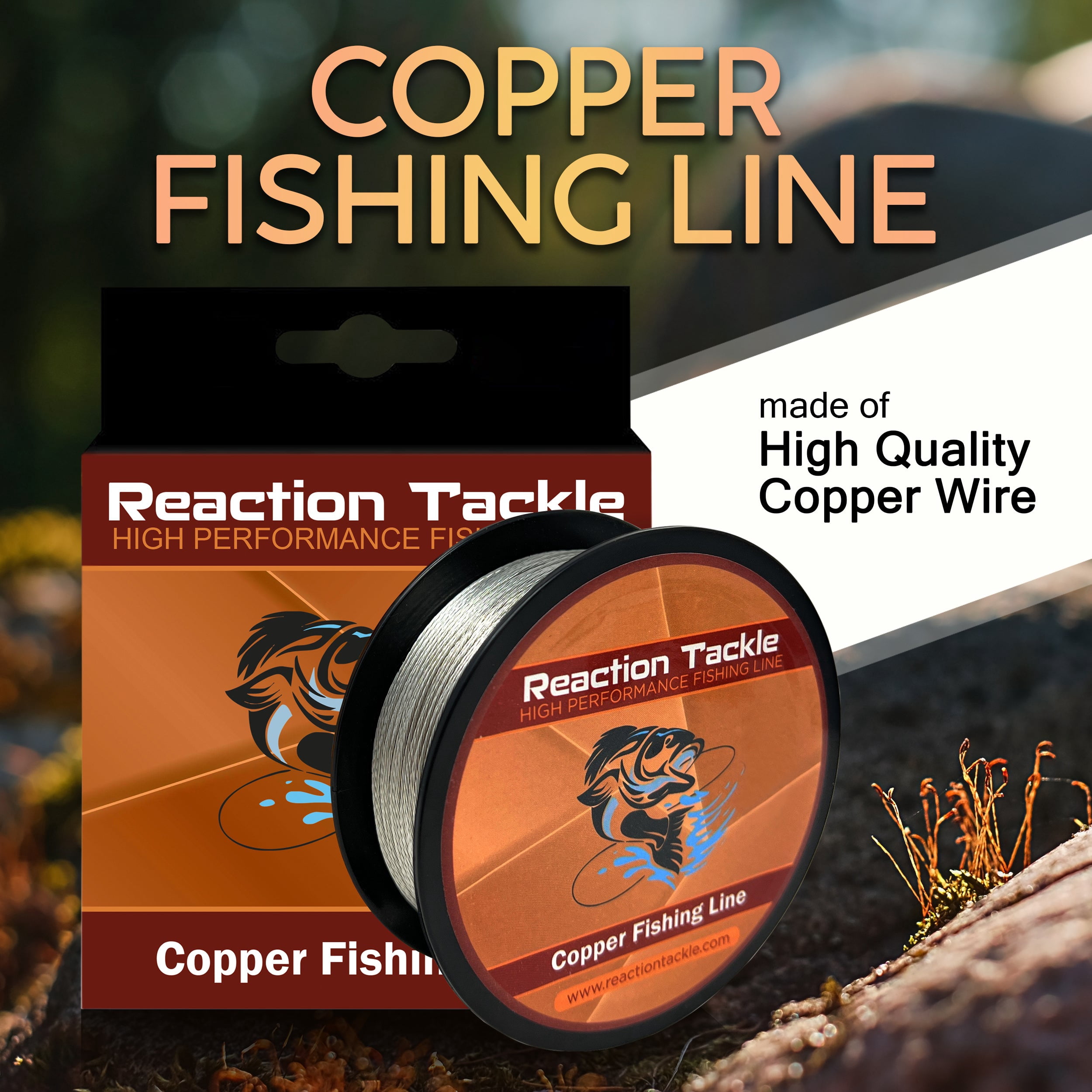 Reaction Tackle Copper Trolling Wire - Copper Fishing Line - Corrosion Resistant Tin Coated Copper Super Smooth and Thin Diameter to Reach Deeper Depths 20LB / 300 foot