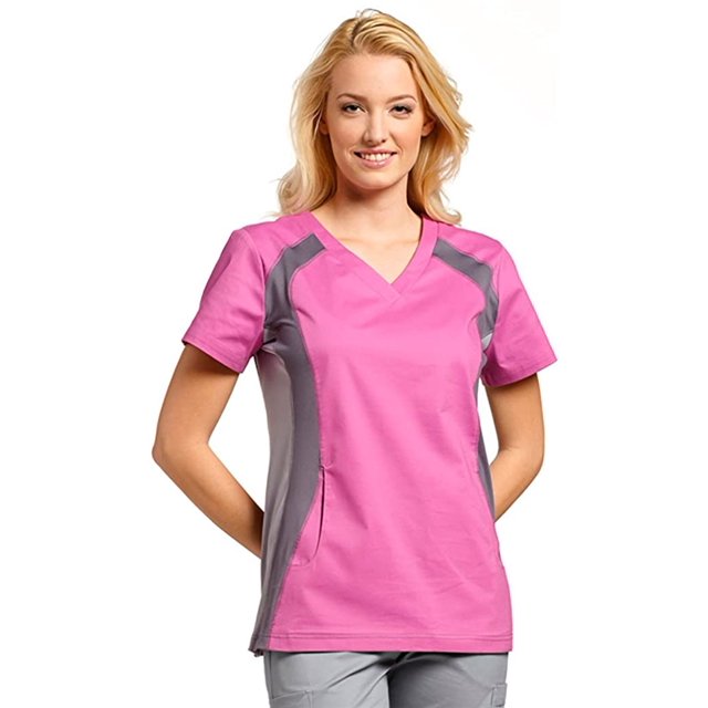 White Cross Allure Womens 715 Contrast Knit Side Panel Scrub Top