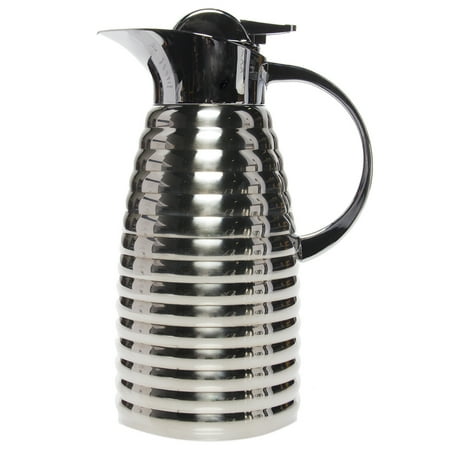 Service Ideas 1.5 Liter Thermal Carafe Beehive Style Stainless Steel Insulated Drink Server Hot Cold