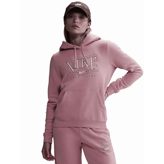 Nike Sportswear Club Fleece Women's Pullover Hoodie Pink Medium